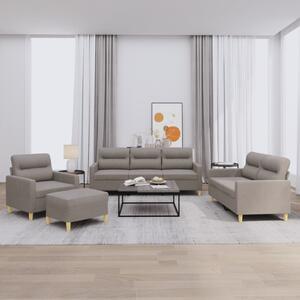Maison Exclusive – 4-dielna sedacia súprava s vankúmi, látka v odtieni taupe