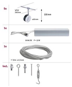 Paulmann 94457 - SADA 5xLED/4W Kompletný lankový systém CLEAR 230V