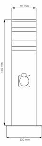 Vonkajšia lampa s zásuvkou TEKSAS 1xE27/20W/230V 44 cm IP44 antracit