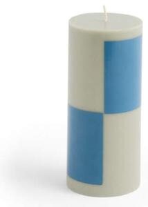 HAY Sviečka Column Candle Small, grey and blue