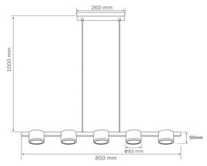 LED Luster na lanku MIRELLA 5xGX53/6W/230V čierna