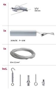 Paulmann 94107 - SADA 4xLED/4,3W Kompletný lanový systém MAC 230V