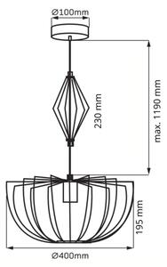 Luster na lanku JASMINA 1xE27/20W/230V pr. 40 cm zlatá