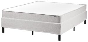 Kontinentálna posteľ bez čela sivá polyester čalúnený rám 140 x 200 cm pružinový matrac spálňa