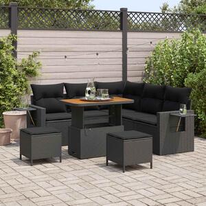 Maison Exclusive - Záhradný nábytok s vankúmi 8 ks ierny Poly-rattan