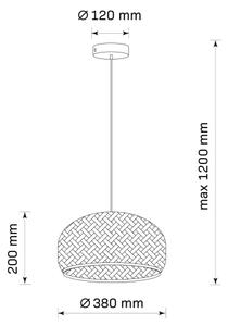 Luster na lanku KORFU 1xE27/20W/230V pr. 38 cm bambus