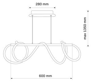 LED Luster na lanku EMMA LED/38W/230V čierna
