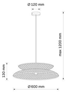Luster na lanku BALI 1xE27/20W/230V pr. 60 cm bambus