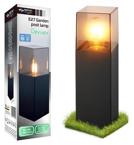 MasterLED LED podlahová lampa E27 IP44 30 cm čierna, záhradná lampa, hliníkové vonkajšie osvetlenie, záhradná lampa