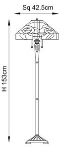 Endon 64383 - Stojacia lampa Tiffany WILLIOW 2xE27/60W/230V pr. 42,5 cm