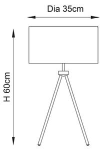 Endon 66986 - Stolná lampa TRI 1xE27/40W/230V mosadz/béžová