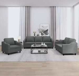 Maison Exclusive – 3-dielna sedacia súprava s vankúmi, tmavosivá látka