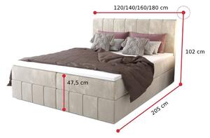 Čalúnená posteľ boxspring HAMAN, 160x200, monolith 59