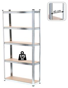 Regál 90x180x40 cm strieborný GWI0878
