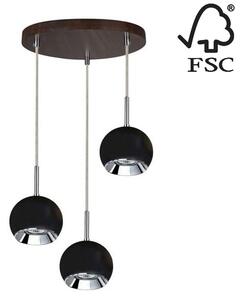 Spot-Light 5143376R - LED Luster na lanku BALL WOOD 3xGU10/5W/230V