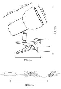 Spot-Light 2224174WK - Lampa s klipom SVENDA 1xE27/60W/230V