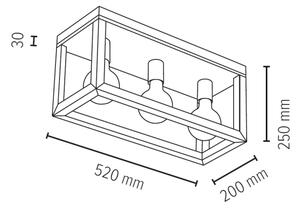 Spot-Light 9154374 - Stropné svietidlo KAGO 3xE27/60W/230V matný dub
