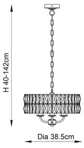 Endon 106243 - Závesný luster CLIFTON na reťazi 3xE14/6W/230V, priemer 38,5 cm, mosadz/číre