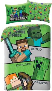 Obojstranné posteľné obliečky z mikrovlákna Survival Mode - Minecraft - 70x90 cm + 140x200 cm