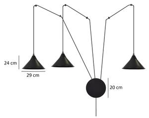 Luster na lanku ABRAMO 3xE27/15W/230V čierna
