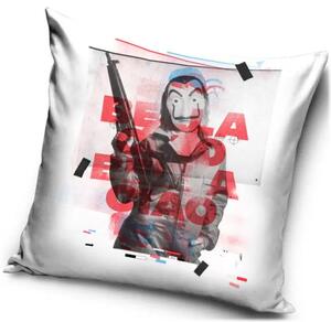 Dekoračný vankúš Dom z papiera - Money Heist – motív Bella Ciao - 40x40 cm