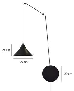Luster na lanku ABRAMO 1xE27/15W/230V čierna