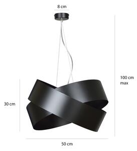 Luster na lanku VIENO 3xE27/15W/230V čierna