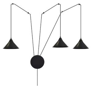 Luster na lanku ABRAMO 3xE27/15W/230V čierna