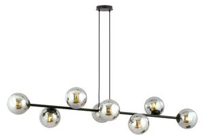 Luster na lanku ROSSI 8xE14/10W/230V čierna/šedá