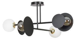 Luster na tyči MINERVA 2xE27/15W + 2xE14/10W/230V čierna