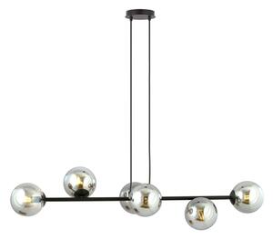 Luster na lanku ROSSI 6xE14/10W/230V čierna/šedá