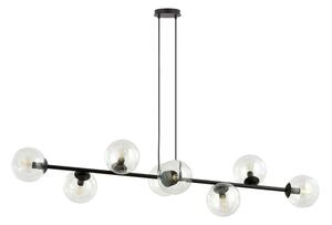 Luster na lanku ROSSI 8xE14/10W/230V čierna/číra