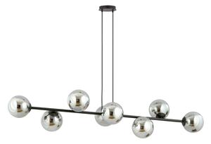 Luster na lanku ROSSI 8xE14/10W/230V čierna/šedá