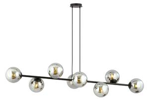 Luster na lanku ROSSI 8xE14/10W/230V čierna/šedá