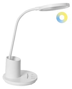 Stolná LED lampa biela syntetický materiál 3 režimy teploty svetla so stmievačom dotyková nastaviteľná kancelária