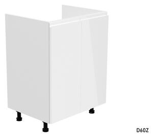 Kuchynská skrinka drezová ASPEN D60Z, 60x82x47, biela/sivá lesk
