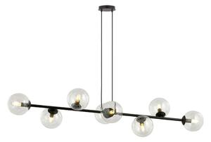 Luster na lanku ROSSI 8xE14/10W/230V čierna/číra