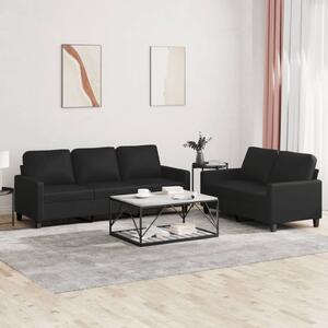 Maison Exclusive – 2-dielna sedacia súprava s vankúmi, ierna umelá koa