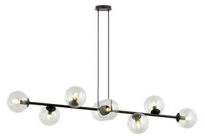Luster na lanku ROSSI 8xE14/10W/230V čierna/číra