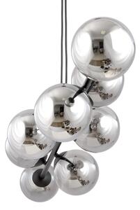 Luster na lanku ROSSI 8xE14/10W/230V čierna/šedá