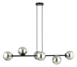 Luster na lanku ROSSI 6xE14/10W/230V čierna/šedá