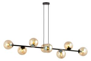 Luster na lanku ROSSI 8xE14/10W/230V čierna/béžová