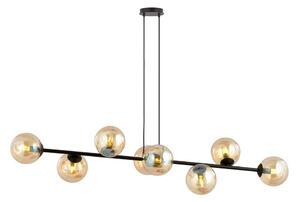 Luster na lanku ROSSI 8xE14/10W/230V čierna/béžová