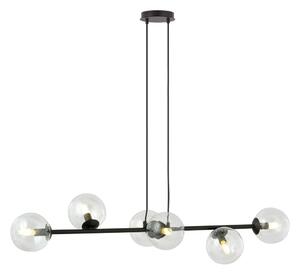 Luster na lanku ROSSI 6xE14/10W/230V čierna/číra