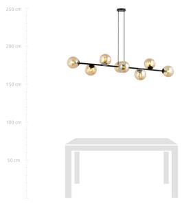 Luster na lanku ROSSI 8xE14/10W/230V čierna/béžová