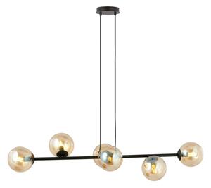 Luster na lanku ROSSI 6xE14/10W/230V čierna/béžová