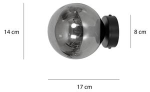 Nástenné svietidlo ROSSI 1xE14/10W/230V čierna/šedá