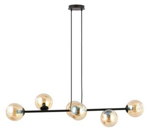Luster na lanku ROSSI 6xE14/10W/230V čierna/béžová