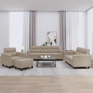 Maison Exclusive – 4-dielna sedacia súprava s vankúšmi, farba taupe, mikrovlákno