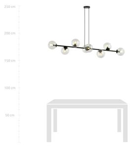 Luster na lanku ROSSI 8xE14/10W/230V čierna/číra